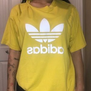 Yellow Adidas Logo T-shirt